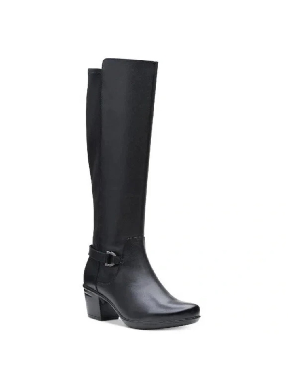 Clarks Emslie March Leather Black Knee-High Boots 9